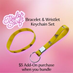 $5 Add-On 🆕Taylor Swift Yellow Keychain and Bracelet Set